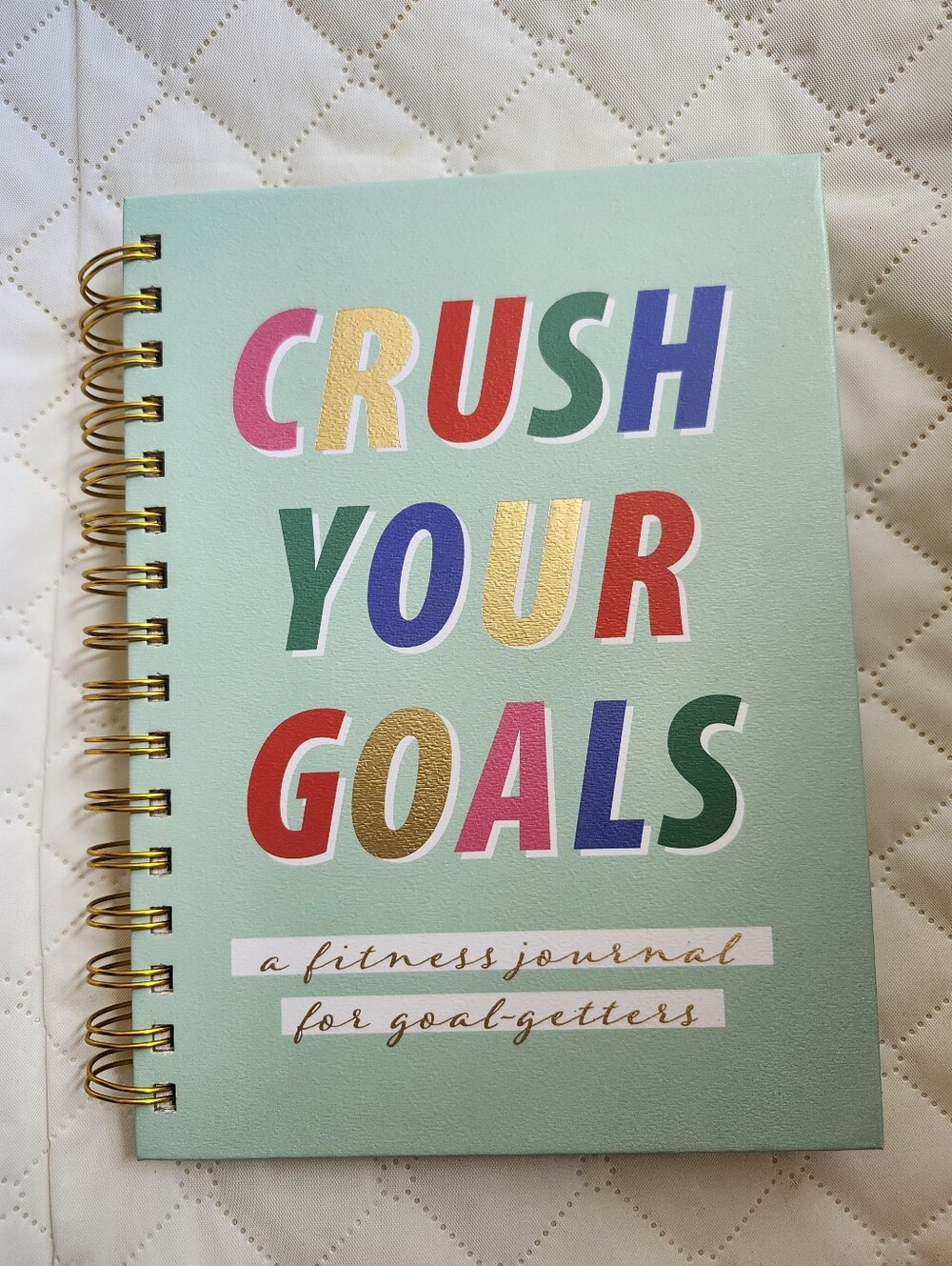 Crush Your Goals Fitness Journal - Mint Cover